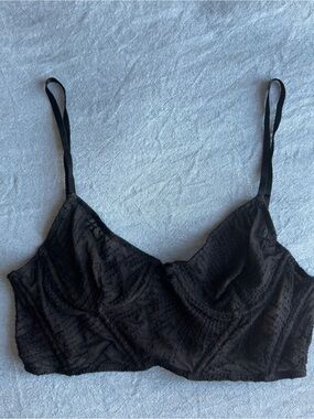 Acler Black Lace Longline Bralette